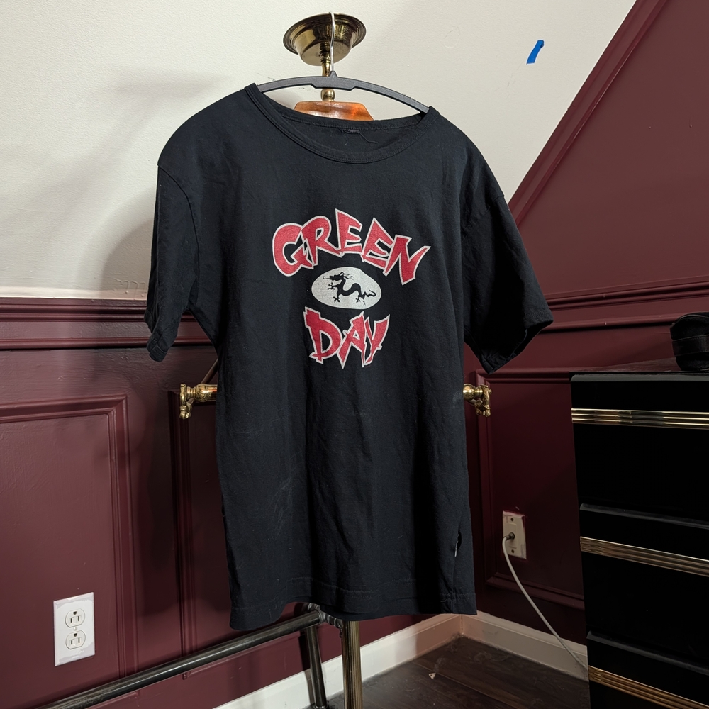 GREEN DAY Vintage 2002 Pop Disaster Red Logo Dragon Graphic Punk Band T-shirt